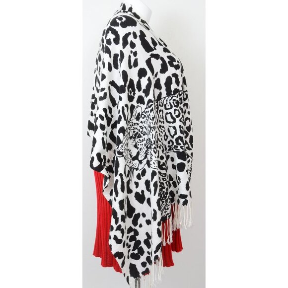 Y2K Snow Leopard Oversized 78" x 28" Black/White Shawl Scarf Sarong Oblong NEW - Picture 7 of 10